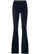 Drome Flared Cuff Skinny Leather Trousers - Blue