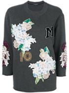 Dolce & Gabbana - Hydrangea Appliqué Sweatshirt - Women - Cotton - 40, Grey, Cotton