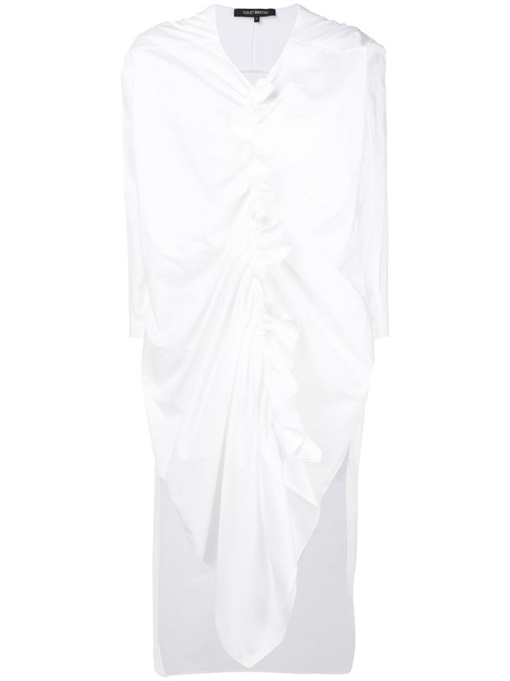 Ter Et Bantine Ruched Handkerchief Hem Top - White