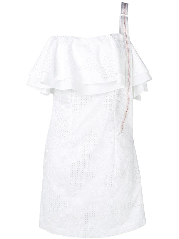 Off-white One-shoulder Sangallo Dress