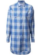 Cityshop 'long Western' Checked Shirt, Women's, Blue, Cotton