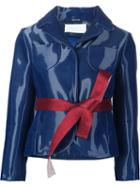 Maison Margiela Varnished Jacket, Women's, Size: 42, Blue, Silk/polyamide/cotton