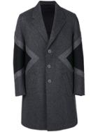 Neil Barrett Geometric Panelled Coat - Grey