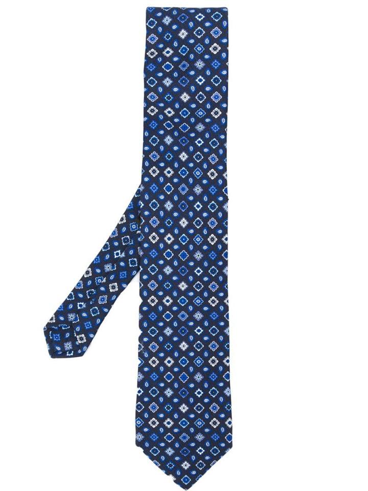 Etro Printed Silk Tie - Blue