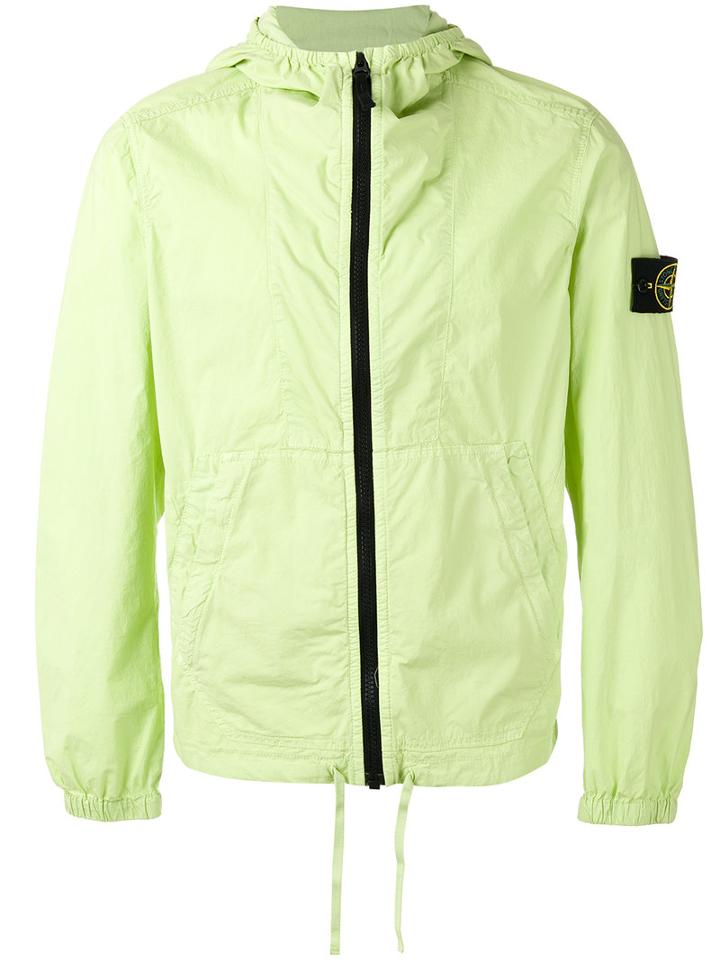 Stone Island - Hooded Jacket - Men - Cotton/spandex/elastane - L, Green, Cotton/spandex/elastane