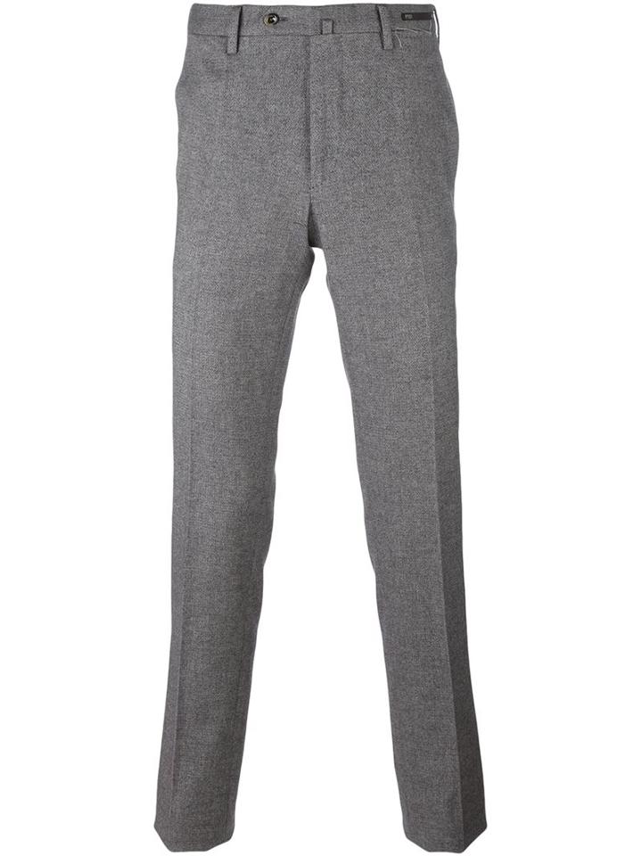 Pt01 Straight Leg Trousers, Men's, Size: 54, Grey, Cotton