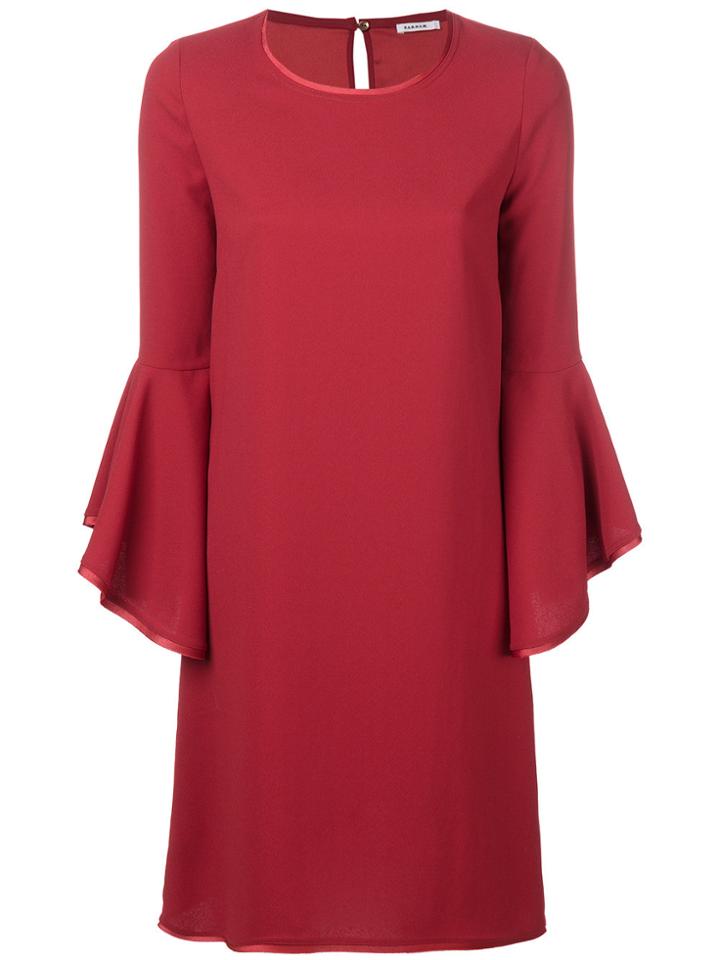 P.a.r.o.s.h. Frill Sleeve Shift Dress - Red