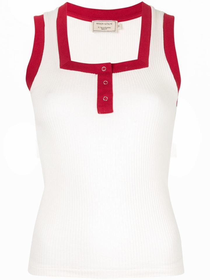 Maison Kitsuné Ribbed Tank Top - Yellow