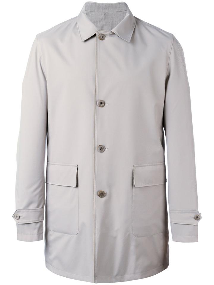 Loro Piana Reversible Midi Coat, Size: Xl, Nude/neutrals, Polyamide/wool/silk/polyurethane