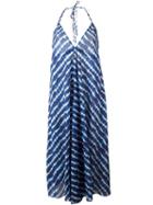 Tory Burch Halterneck Striped Dress, Women's, Size: Small, Blue, Cotton