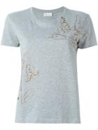 Red Valentino Studded T-shirt, Women's, Size: Medium, Grey, Cotton/metal