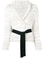 Brunello Cucinelli Belted Chunky Knit Cardigan - Neutrals