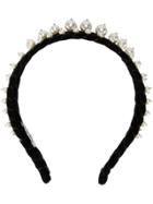 Miu Miu Pearl Embellished Double Headband - Black