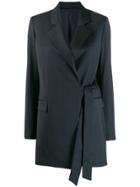 Joseph Pinstripe Wrap Blazer - Blue