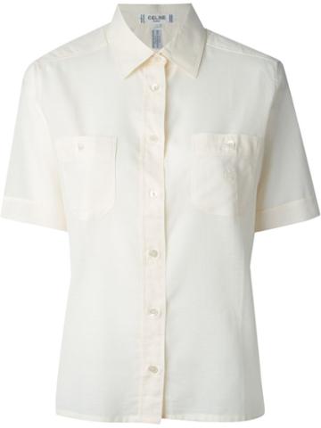 Céline Vintage Chest Pocket Shirt, Size: 42, Nude/neutrals