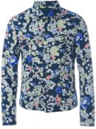 Jil Sander Printed Denim Jacket, Men's, Size: 50, Blue, Polyester