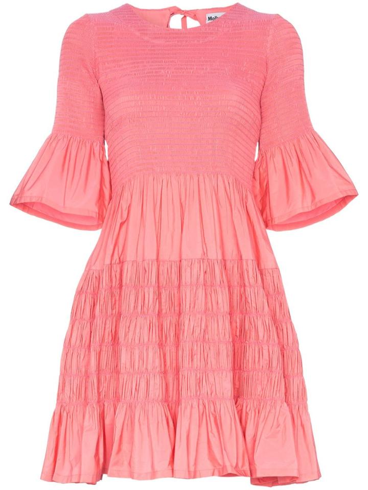 Molly Goddard Susanne Smocked Flared Dress - Pink