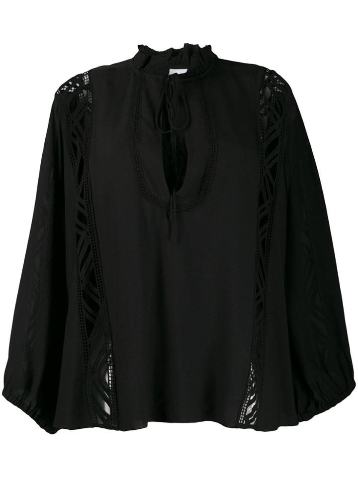 Iro Lace Panel Blouse - Black