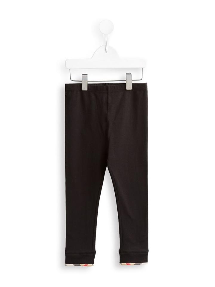 Burberry Kids - Check Trim Leggings - Kids - Cotton/spandex/elastane - 36 Mth, Black
