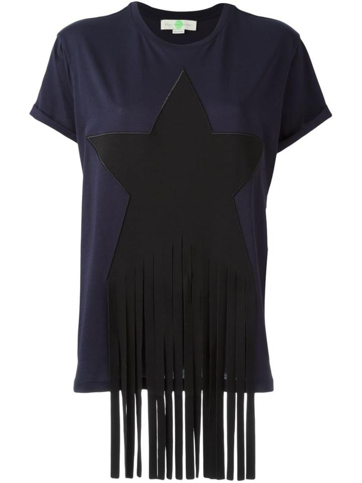 Stella Mccartney 'star Patch' T-shirt, Women's, Size: 42, Blue, Cotton/viscose/polyamide/spandex/elastane