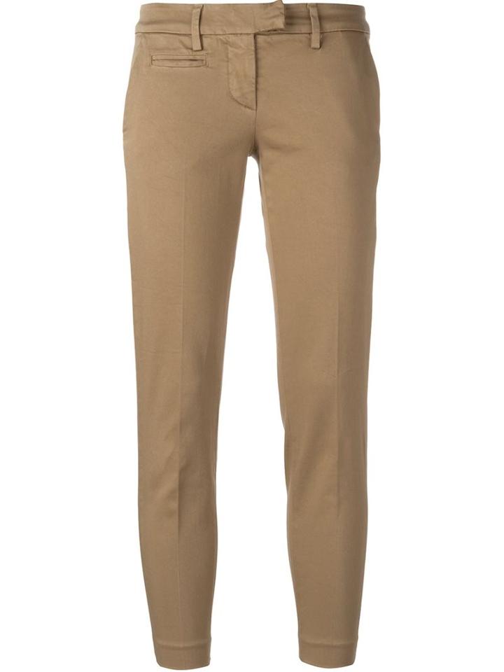 Dondup Cropped Trousers, Women's, Size: 26, Nude/neutrals, Cotton/spandex/elastane