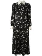 Saint Laurent 70's Printed Midi Dress - Black
