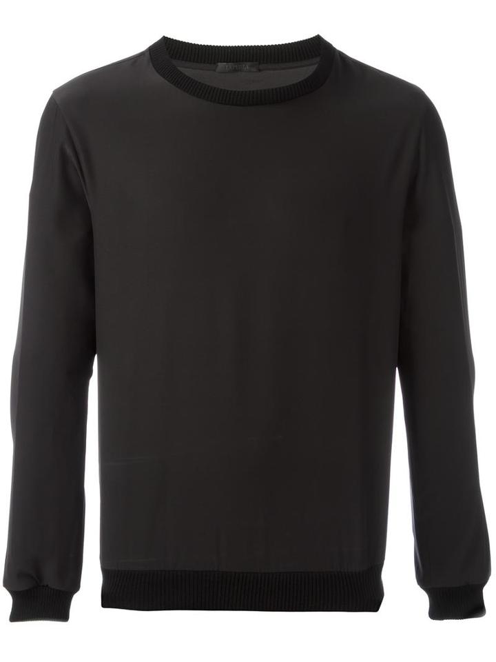 La Perla 'dress Code' Crew Neck Sweatshirt, Men's, Size: Large, Black, Silk/wool