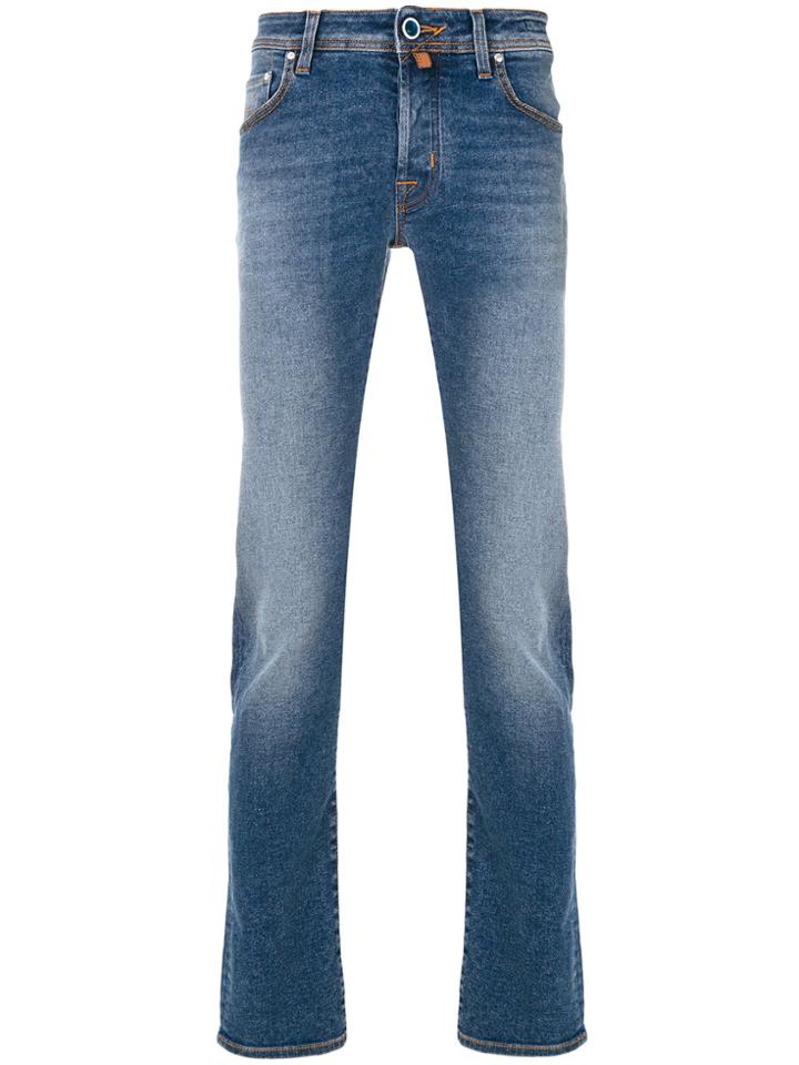 Jacob Cohen Front Faded Denim Jeans - Blue