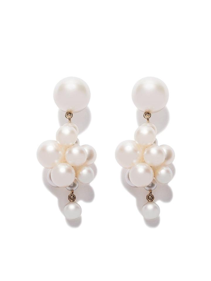 Sophie Bille Brahe 18kt Yellow Gold Botticelli Pearl Earrings -