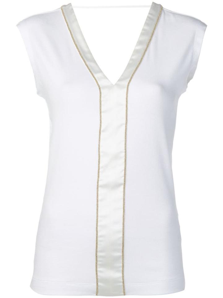 Brunello Cucinelli Beaded Vest Top - White