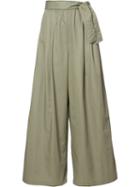 Tome Tie Fastening Karate Trousers, Women's, Size: Small, Green, Cotton