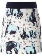 Fausto Puglisi Horse Print Mini Skirt - Black