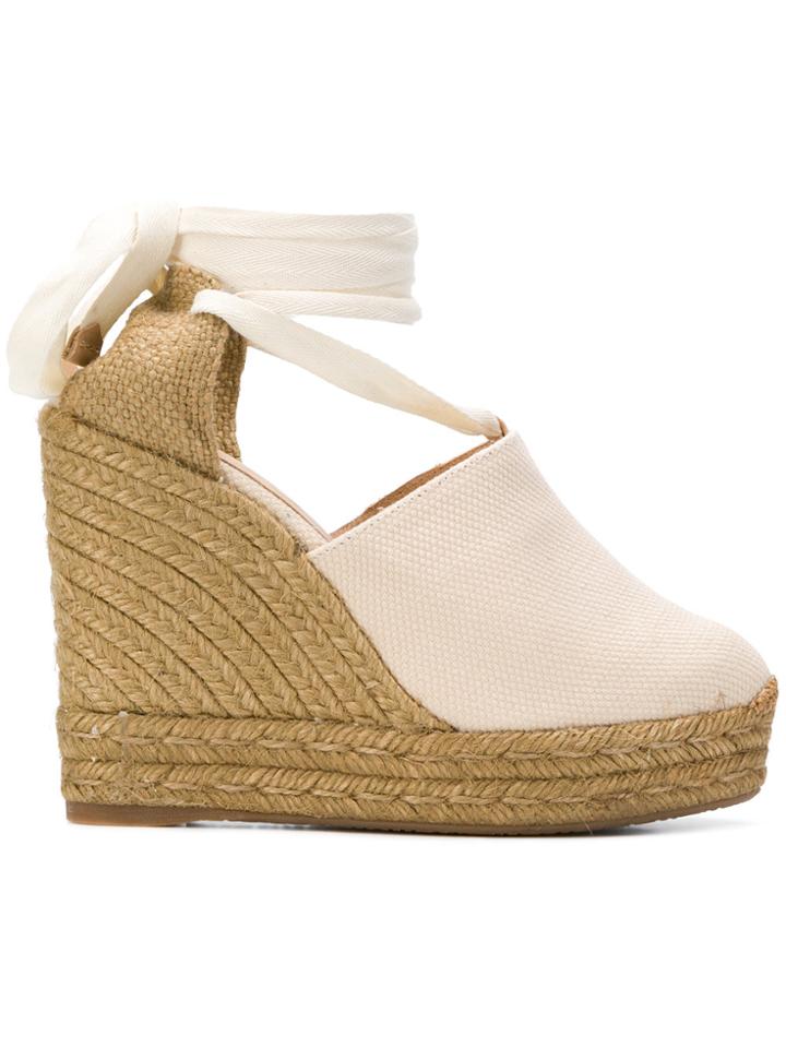 Castañer Wedge Heel Espadrilles - Nude & Neutrals
