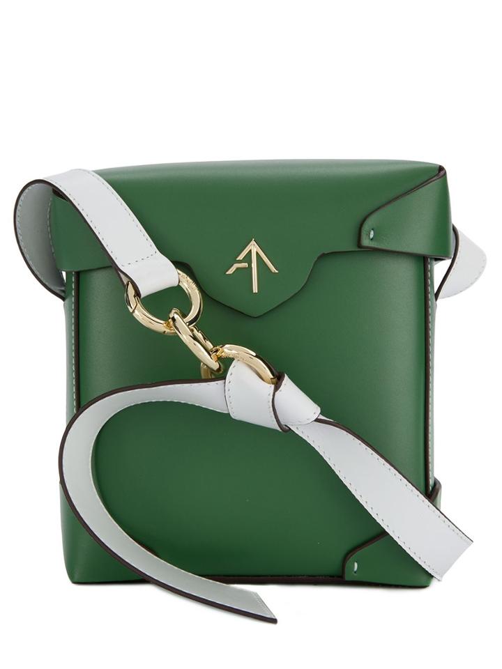 Manu Atelier Logo Plaque Box Bag - Green