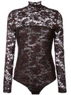 Ganni Sheer Lace Bodysuit - Black