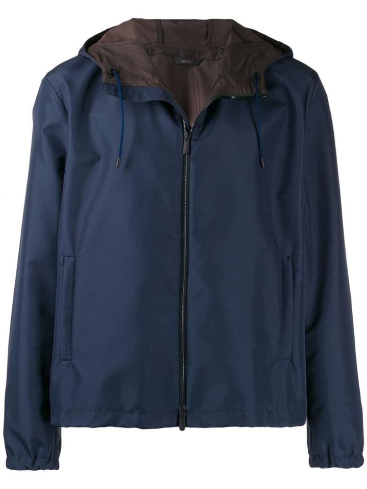 Fendi Logo Windbreaker Jacket - Blue