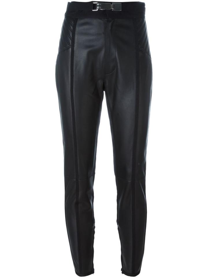 Dsquared2 Leather Trousers, Women's, Size: 40, Black, Sheep Skin/shearling/viscose/polyamide/spandex/elastane