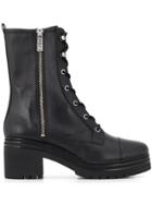 Michael Michael Kors Lace-up Leather Ankle Boots - Black