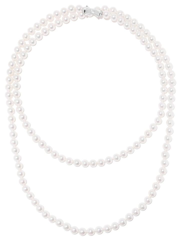 Tasaki 18kt White Gold 7.5mm Akoya Pearl Long Necklace 100cm