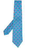 Kiton Paisley Floral Print Tie - Blue