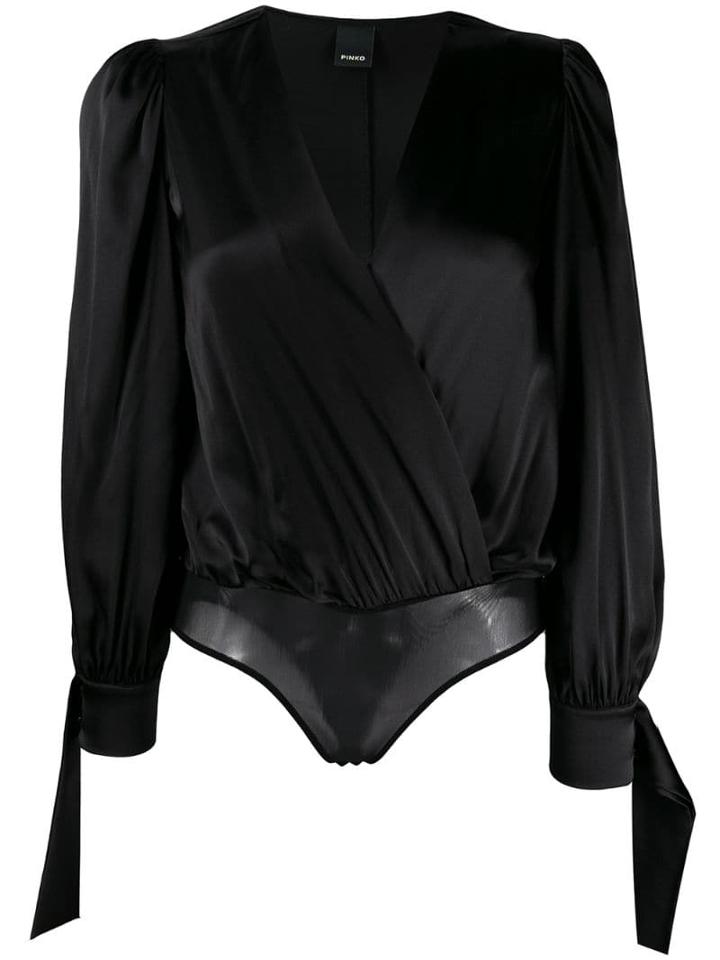 Pinko Deep V-neck Blouse - Black