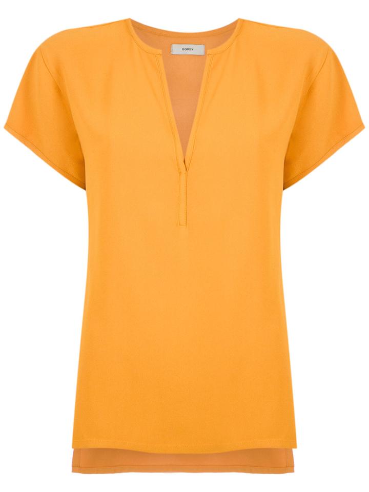 Egrey Short Sleeves Blouse - Yellow & Orange