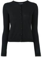 Boutique Moschino Crew Neck Cardigan, Women's, Size: 40, Black, Virgin Wool