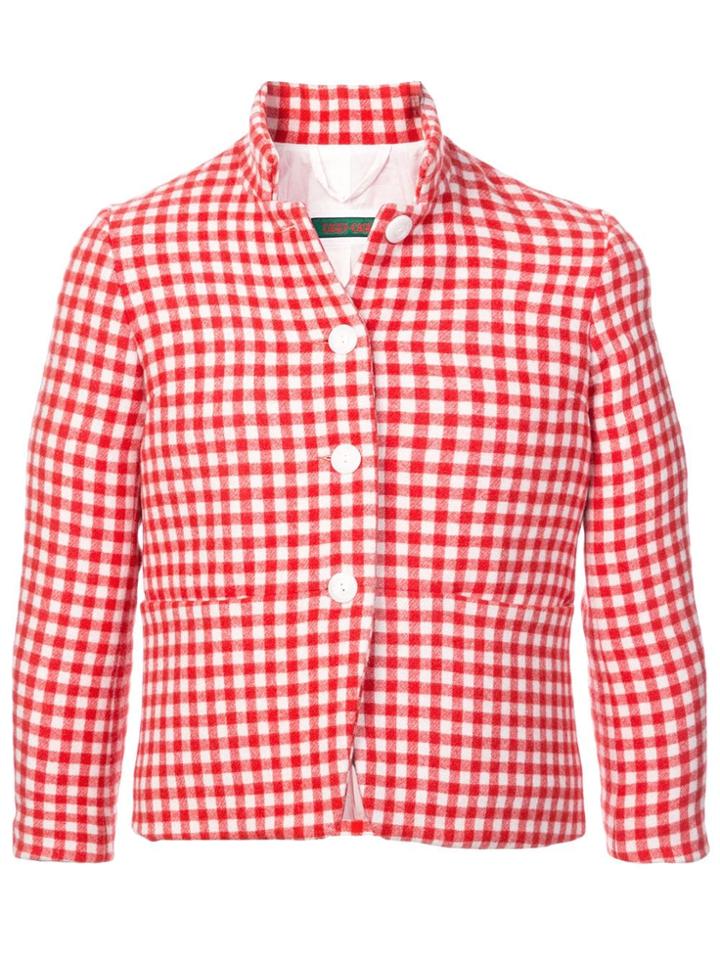 Casey Casey Checked Fitted Jacket - Red