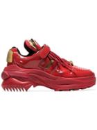 Maison Margiela Red Artisanal Leather Low-top Sneakers