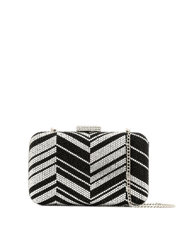 The Chic Initiative Zigzag Crystal Clutch Bag - Silver