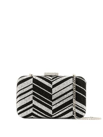 The Chic Initiative Zigzag Crystal Clutch Bag - Silver