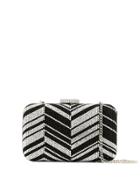 The Chic Initiative Zigzag Crystal Clutch Bag - Silver