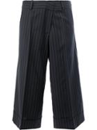 Monse - Striped Cropped Trousers - Women - Silk/wool - 6, Blue, Silk/wool