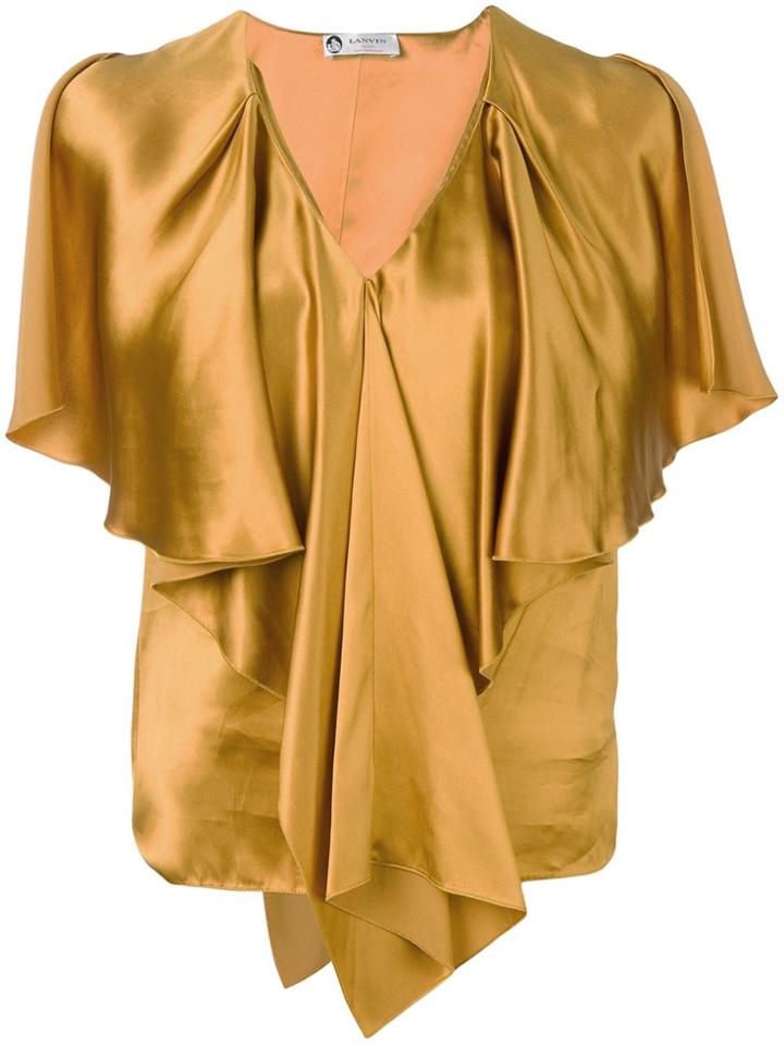 Lanvin Ruffle Blouse - Gold